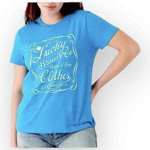 Lucky Brand Women’s Co House Of Fine Clothes T-Shirt, Blue, Small - NWT 300S